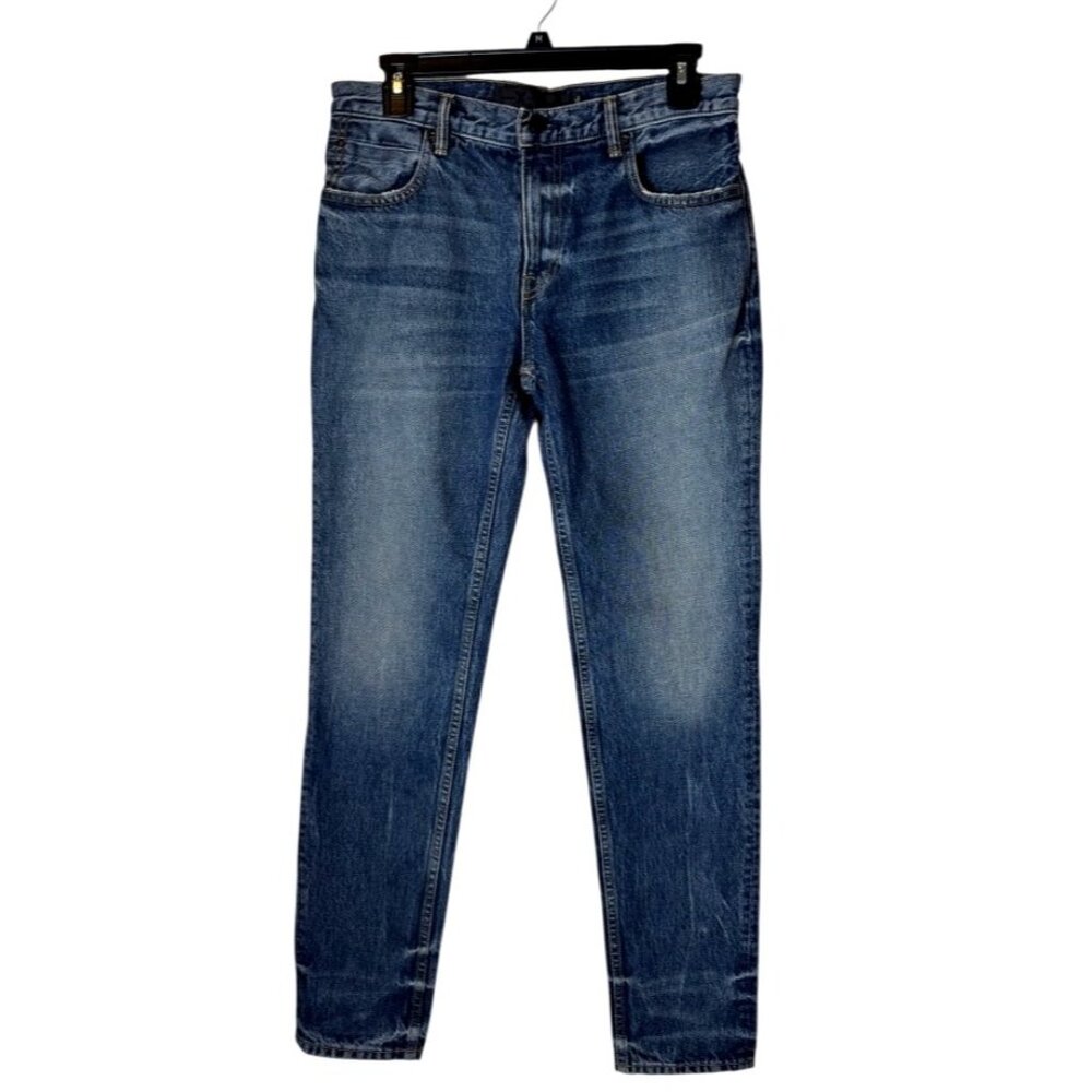 Alexander Wang Jeans‎ Women 26 Blue Medium Wash Denim Faded Straight Leg Luxury
